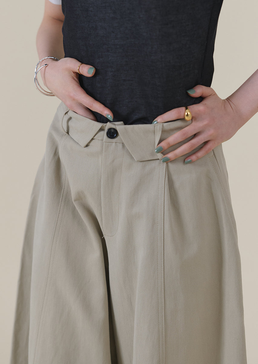 ターンバックウエストワイドパンツ