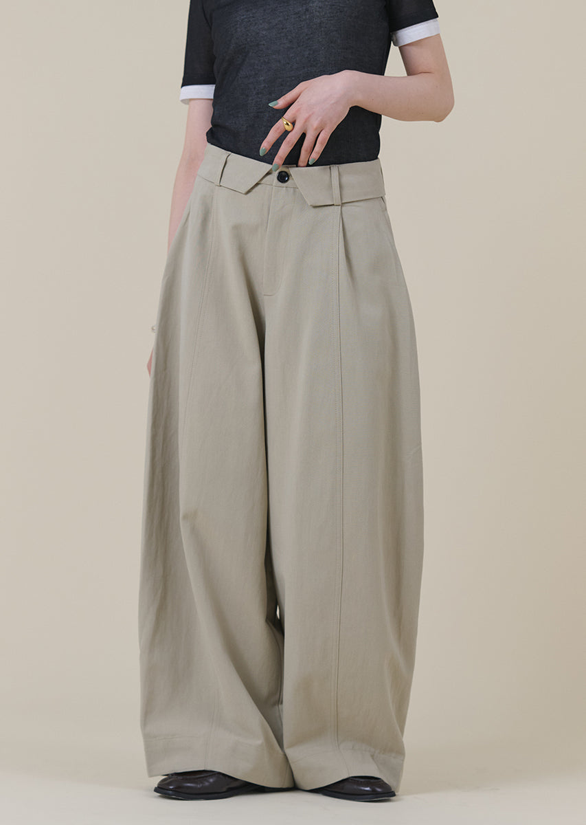 ターンバックウエストワイドパンツ