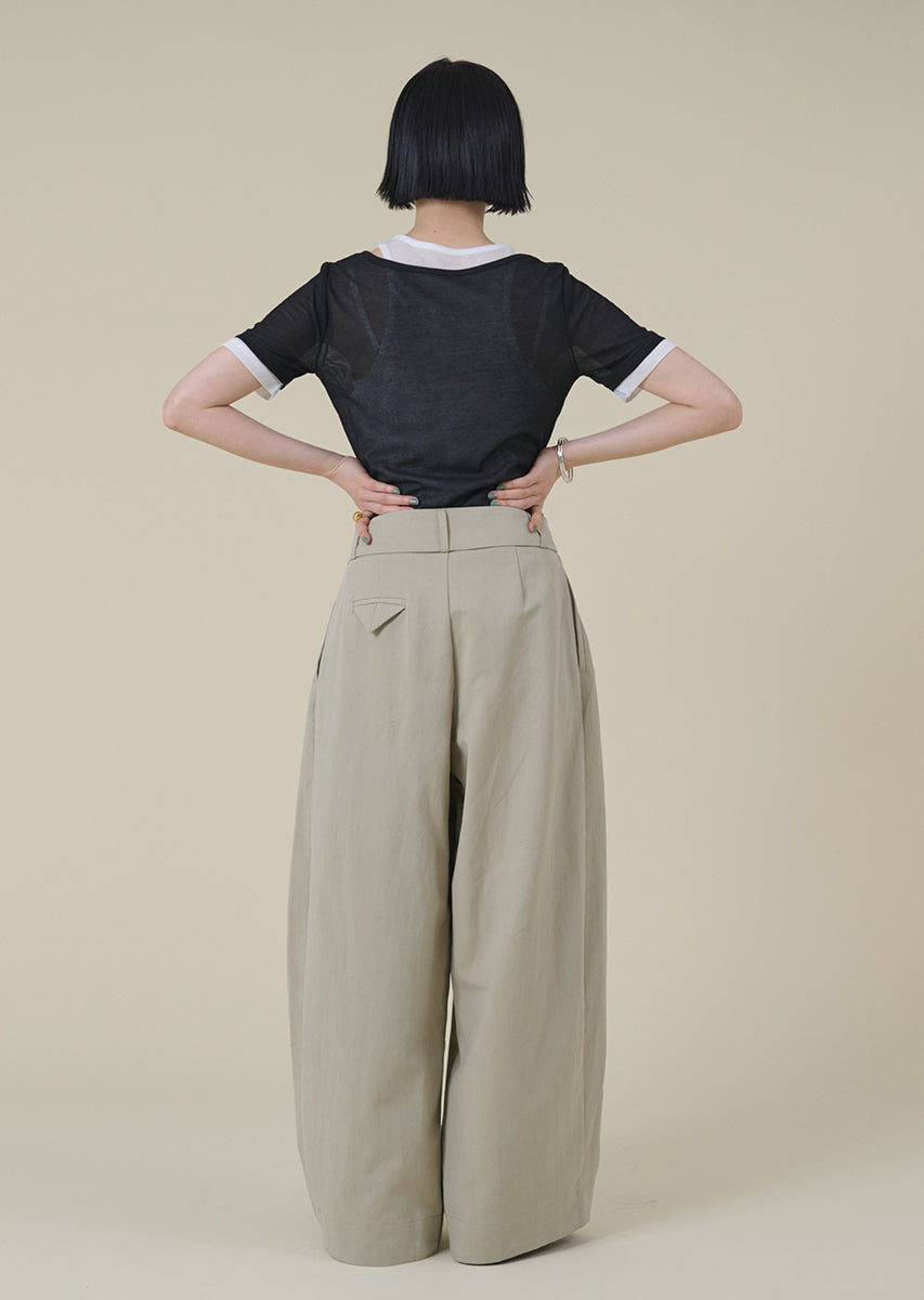 ターンバックウエストワイドパンツ