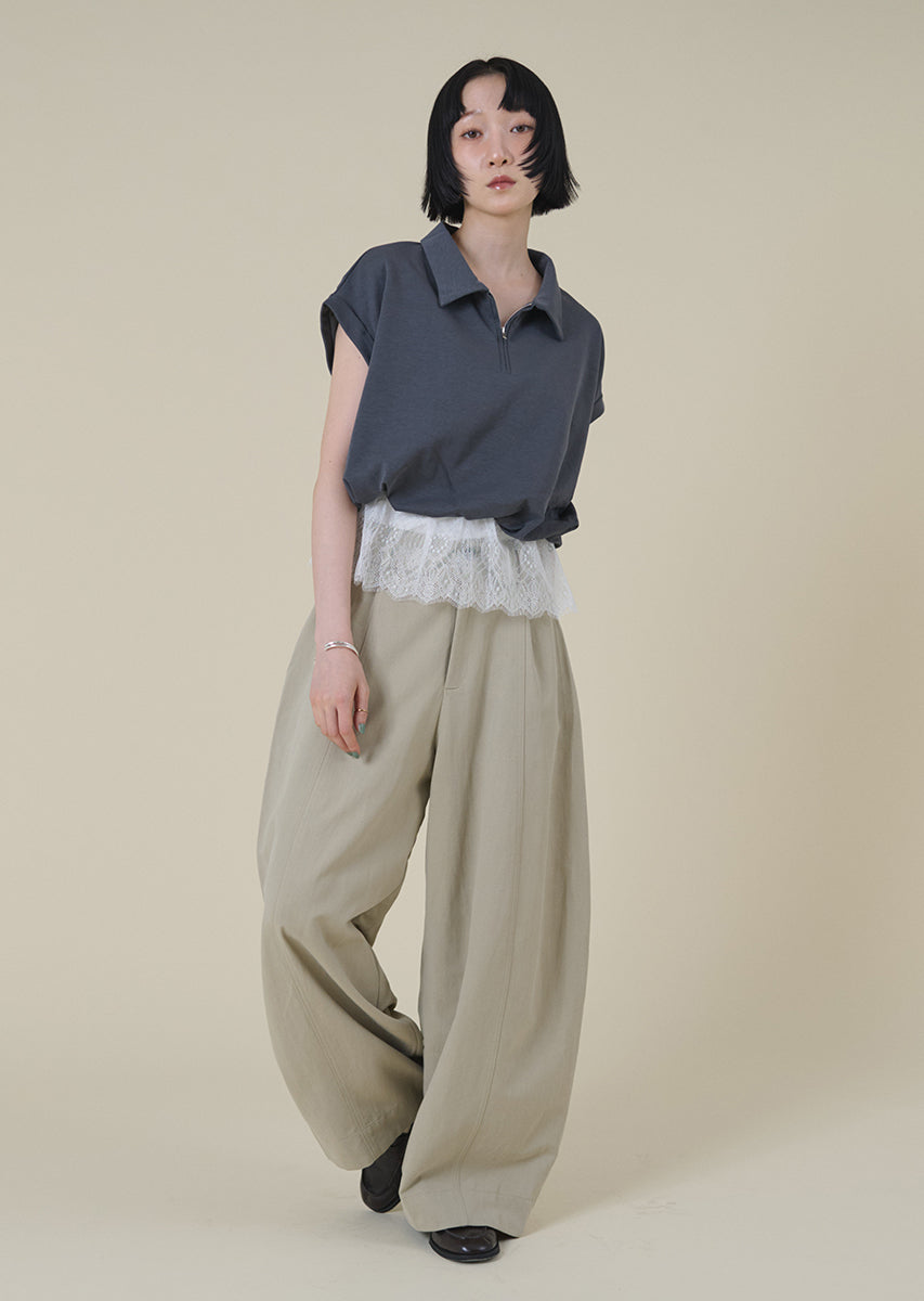 ターンバックウエストワイドパンツ