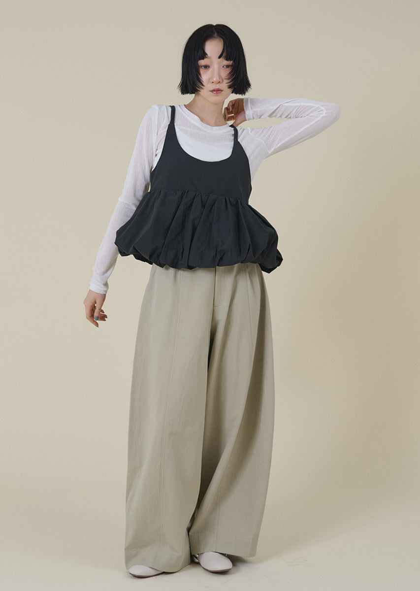 ターンバックウエストワイドパンツ