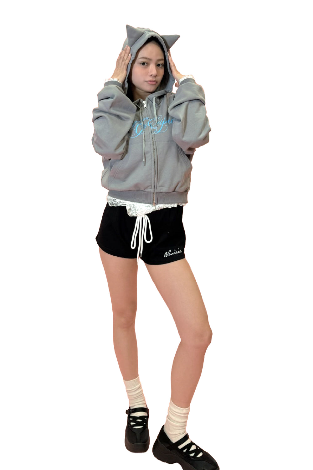 CAT EARS ZIP HOODIE