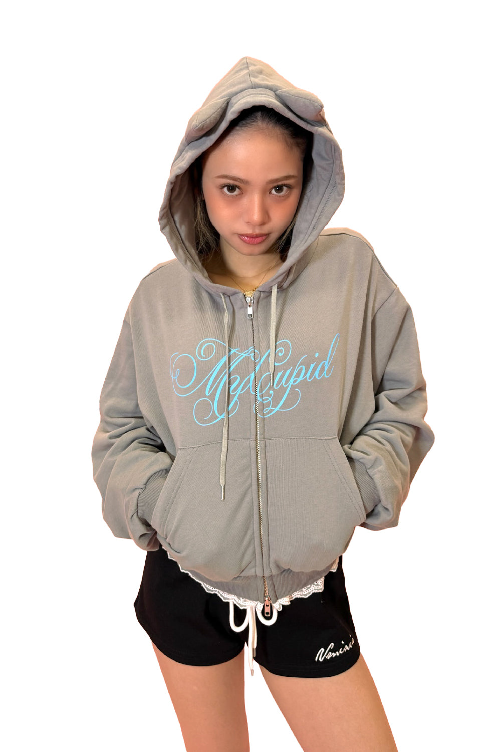 CAT EARS ZIP HOODIE