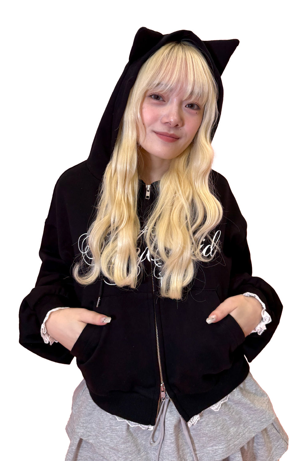 CAT EARS ZIP HOODIE