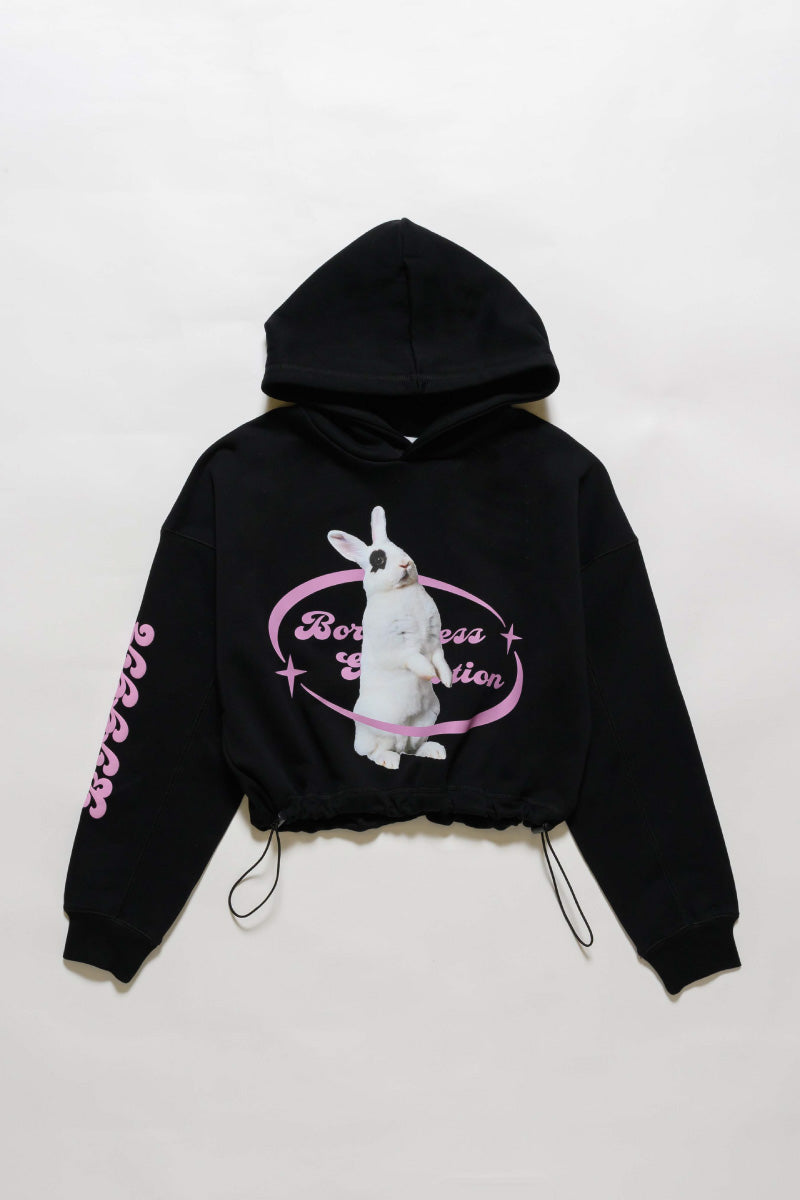 RABBIT PHOTO SHORT HOODIE