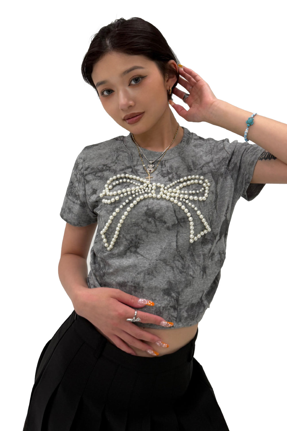 PEARL RIBBON FADE TEE