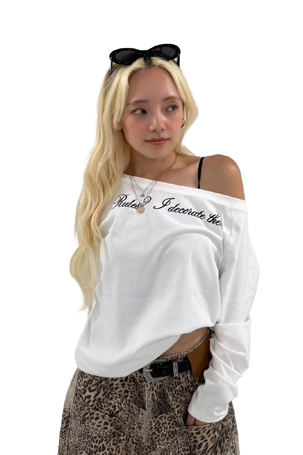 OFF SHOULDER LOGO TOPS