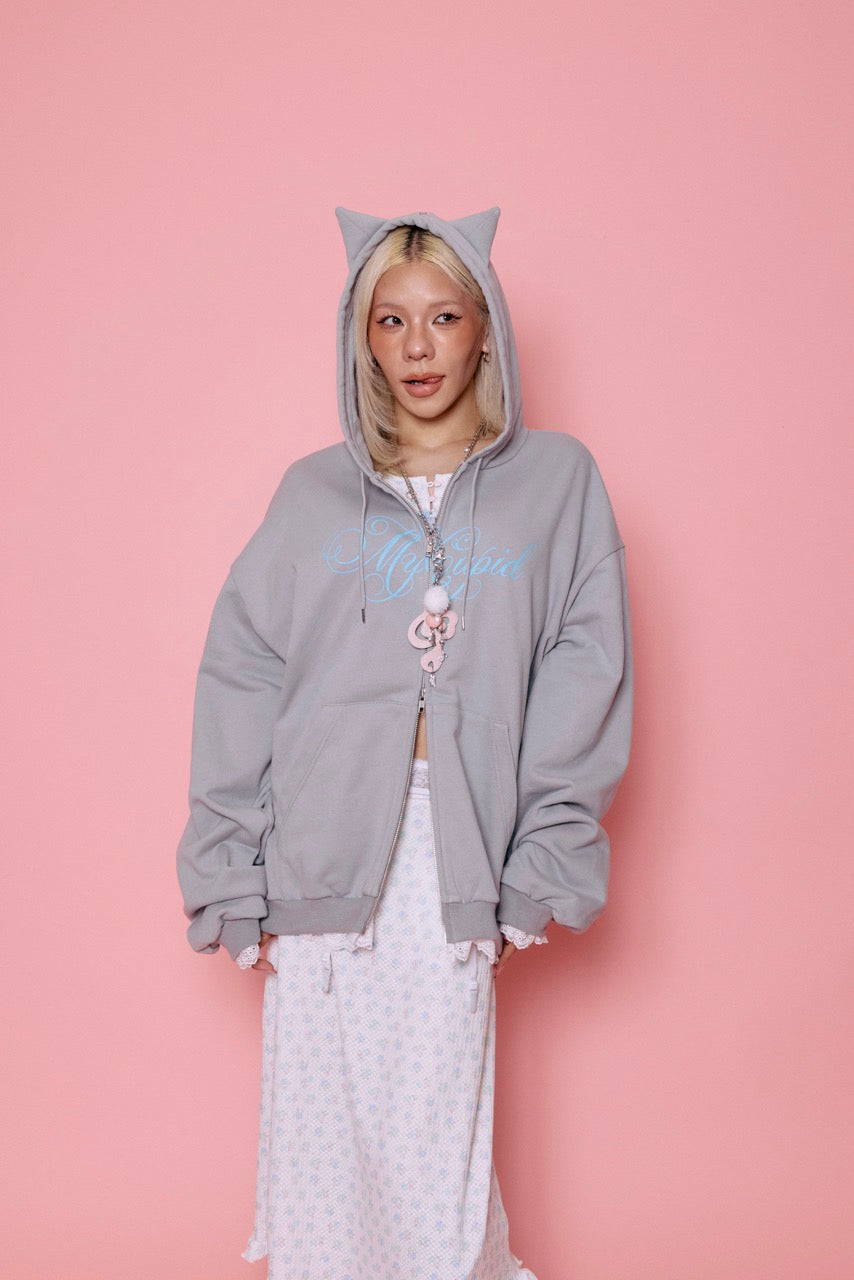 CAT EARS ZIP HOODIE