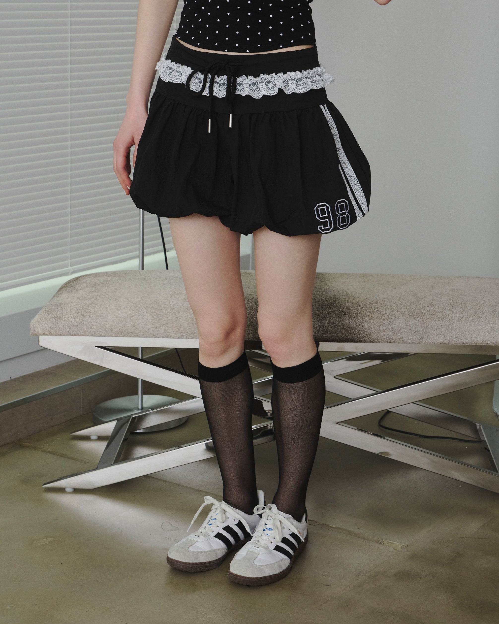 【先行発売商品】レース付きナイロンバルーンショートパンツ