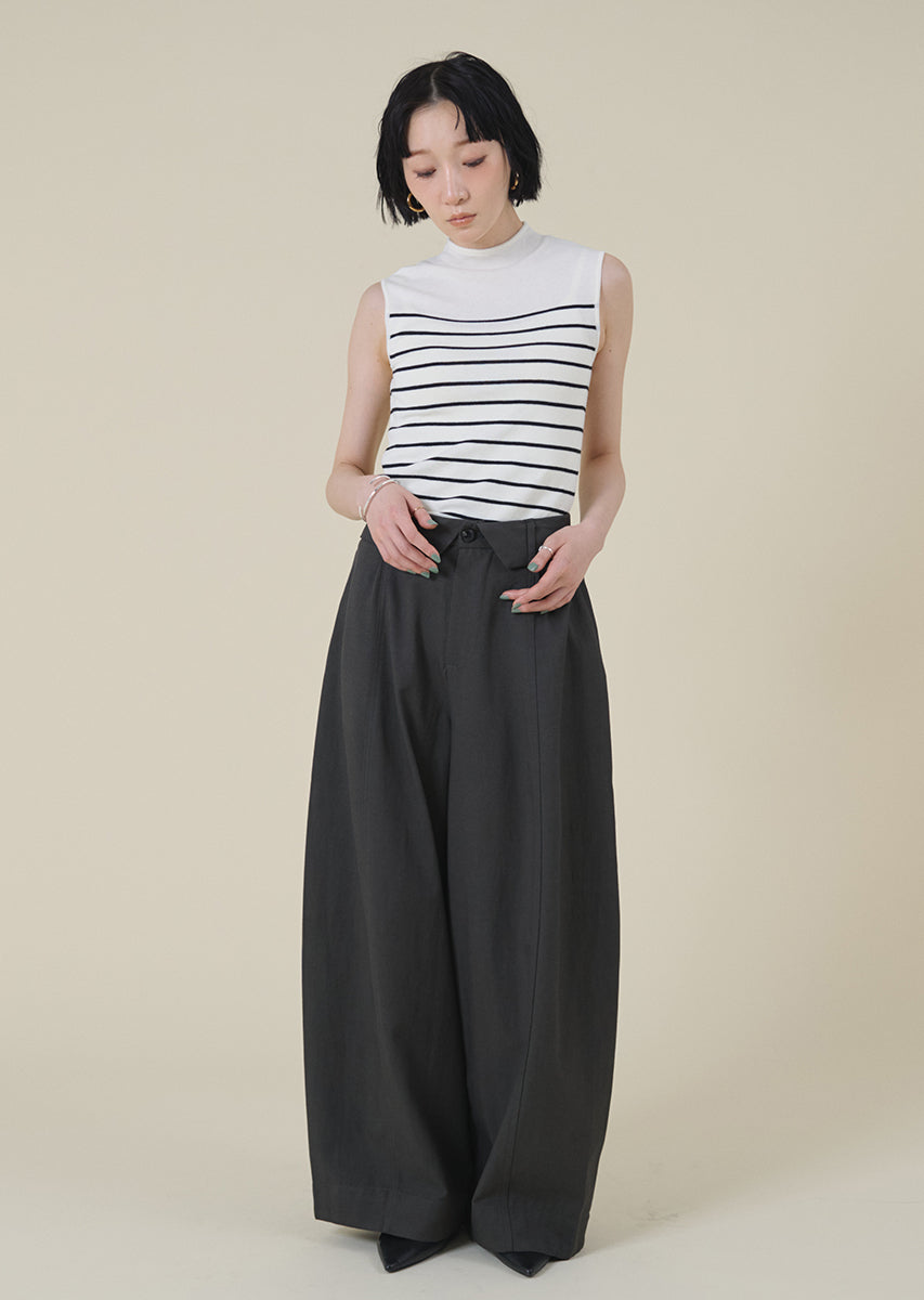 ターンバックウエストワイドパンツ