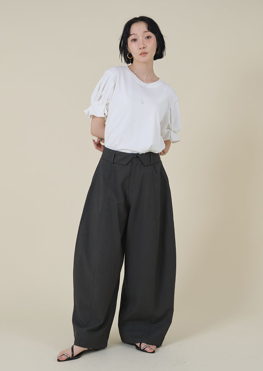 ターンバックウエストワイドパンツ