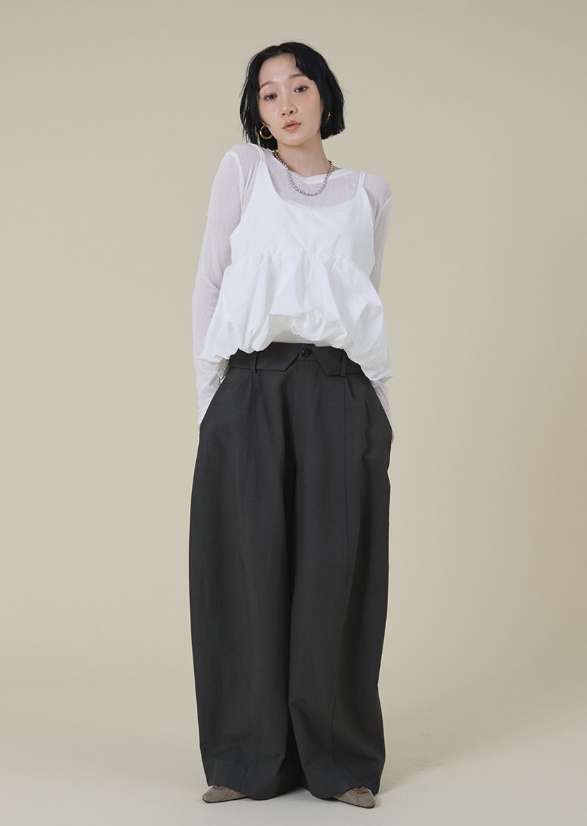 ターンバックウエストワイドパンツ