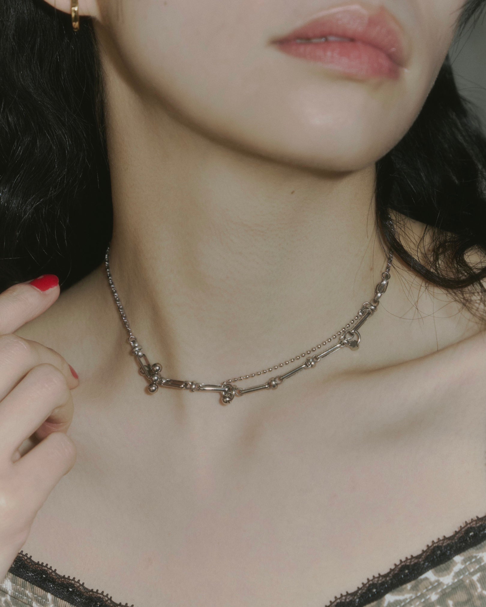 ランダムピアスパーツ ネックレス