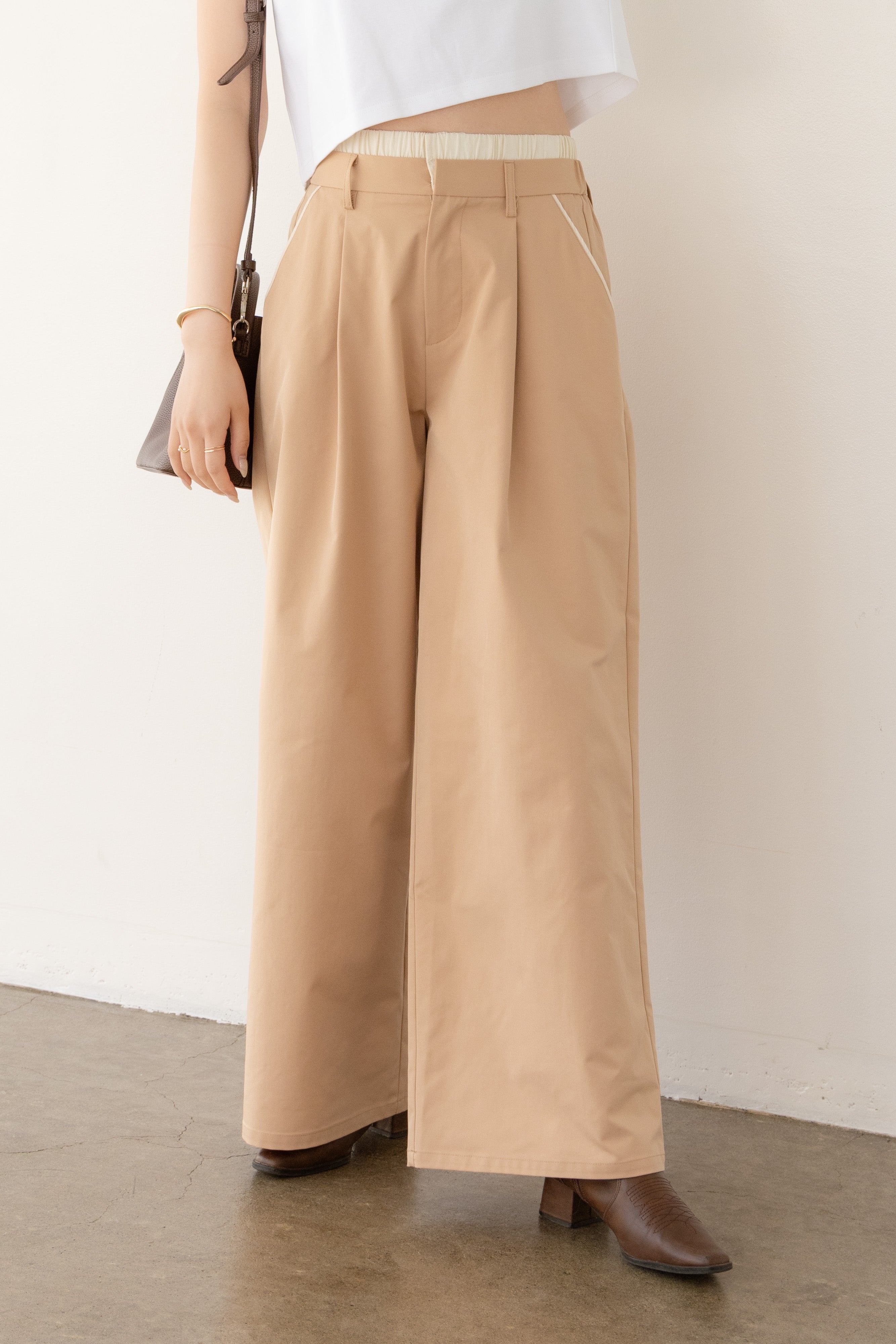 ウエストレイヤードワイドパンツ