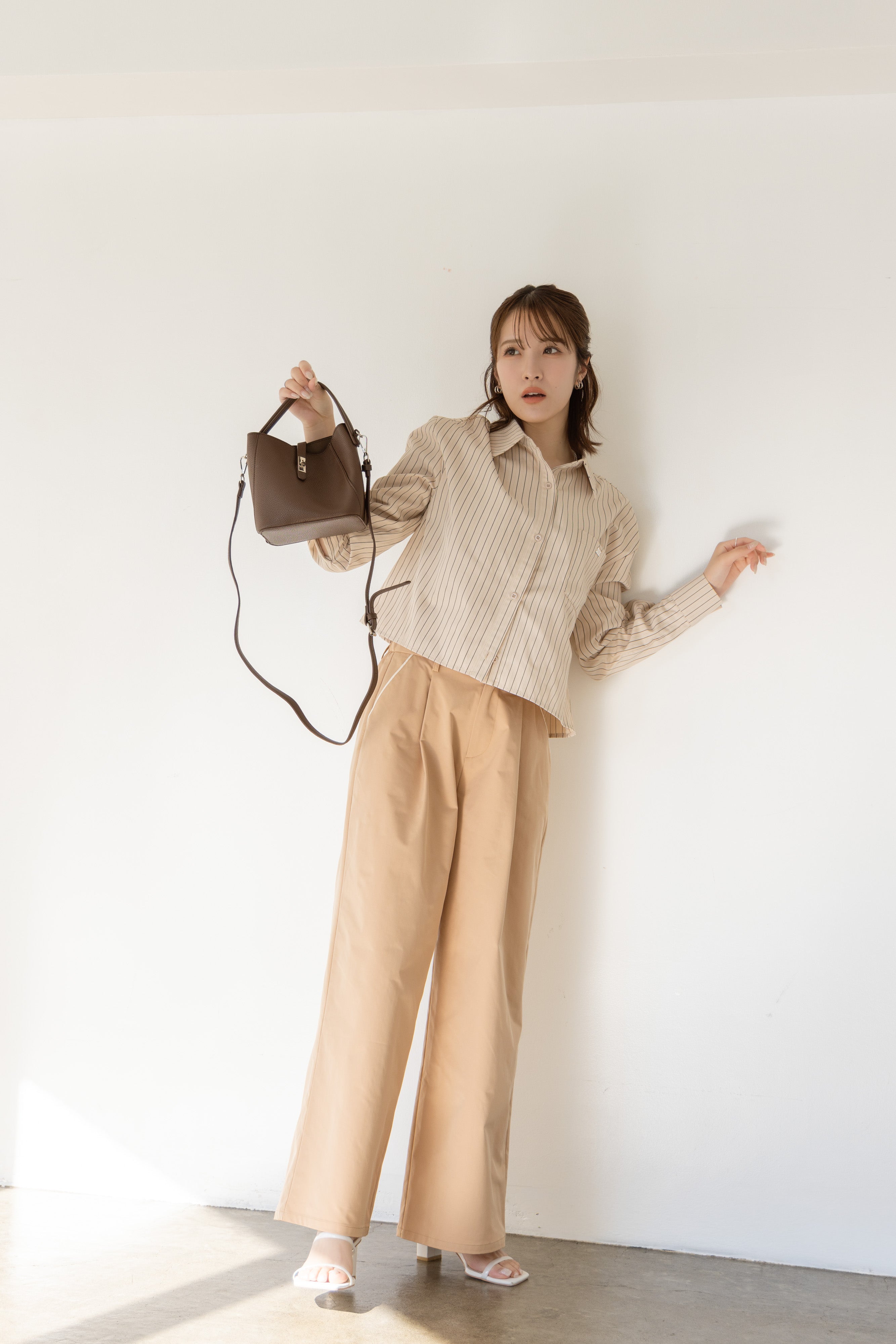 ウエストレイヤードワイドパンツ