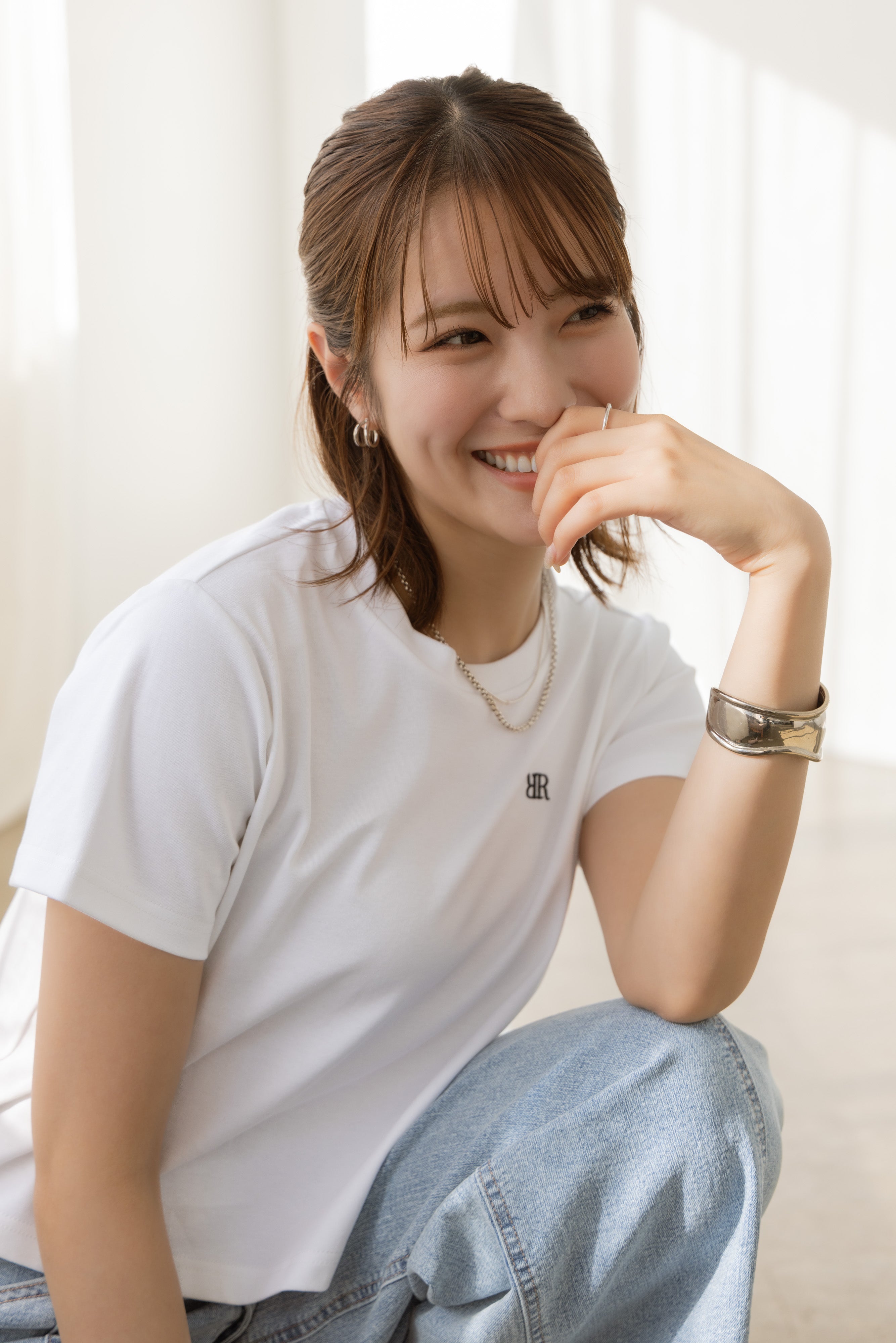 RNワンポイント刺繍クロップドTシャツ