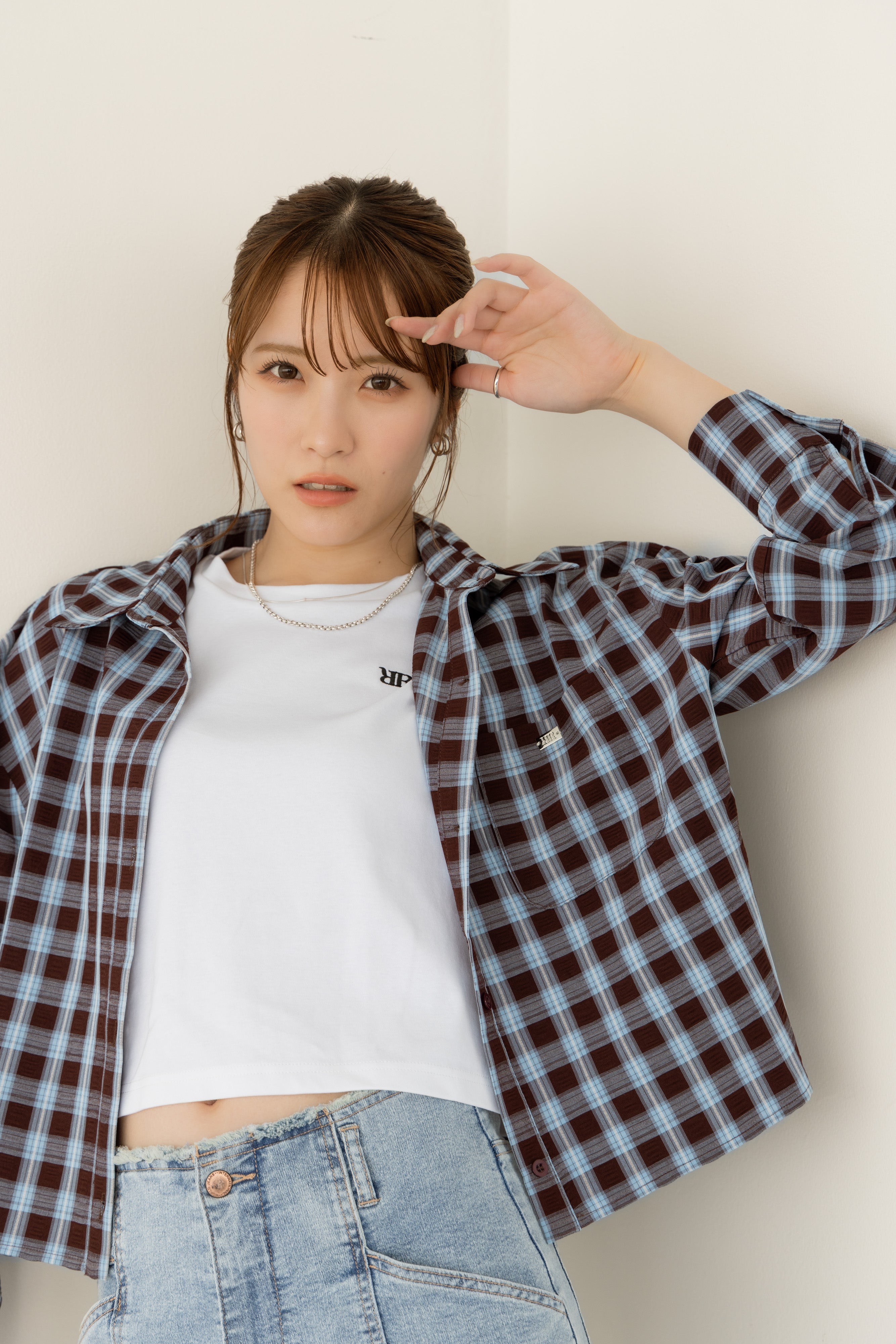 RNワンポイント刺繍クロップドTシャツ