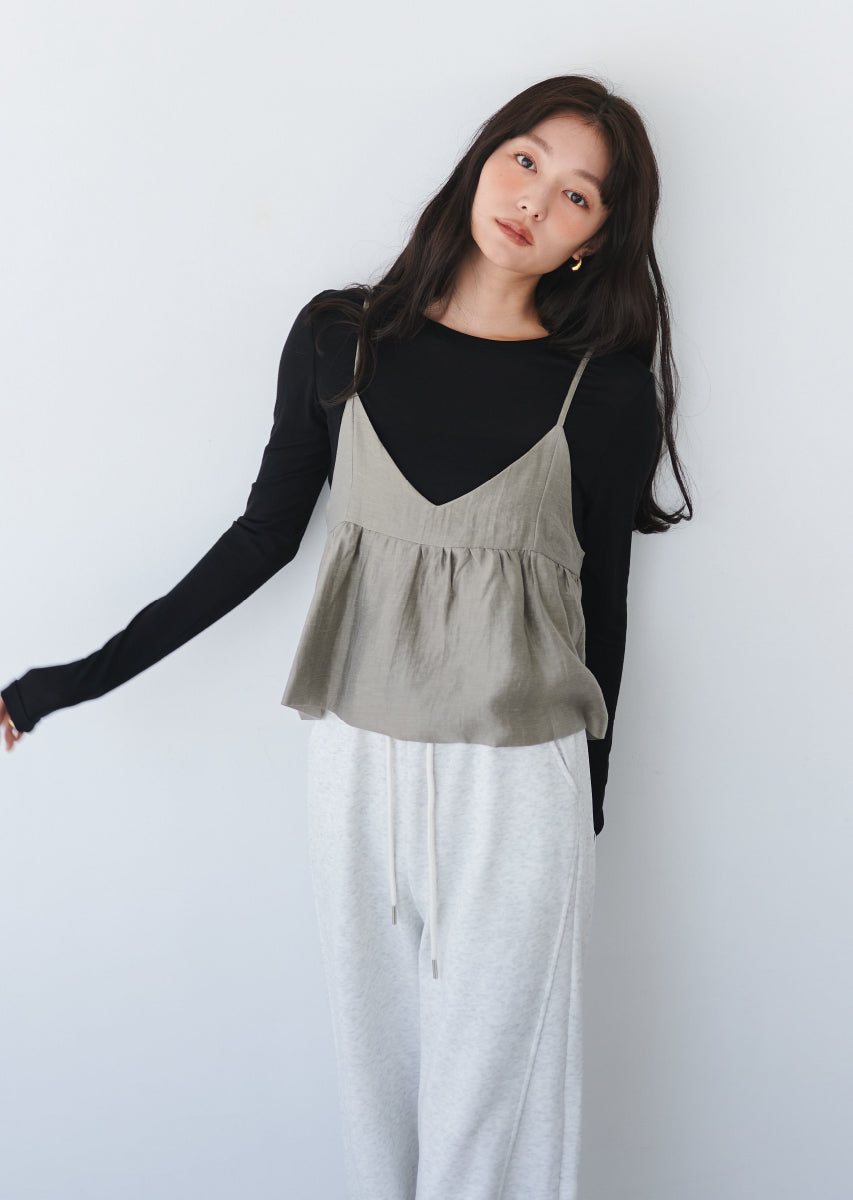 ビスチェ付きシアートップス