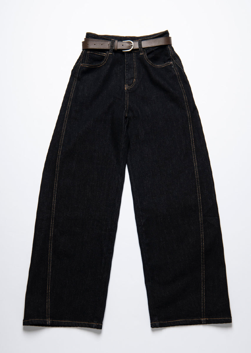 ベルトSETカーヴィーデニムパンツ