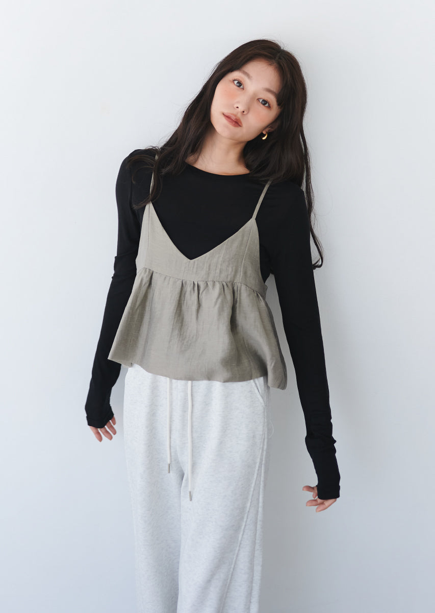 ビスチェ付きシアートップス