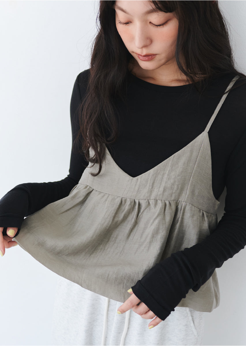 ビスチェ付きシアートップス