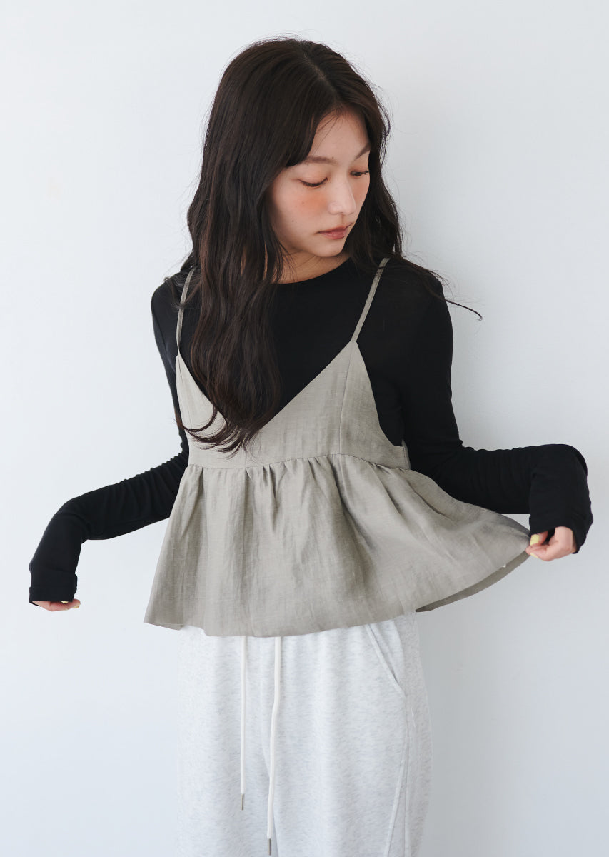 ビスチェ付きシアートップス