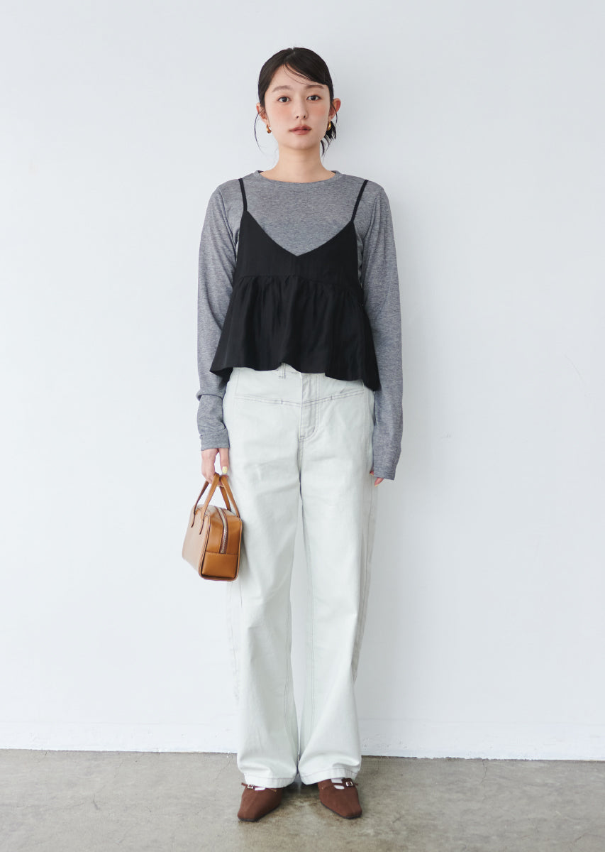 ビスチェ付きシアートップス