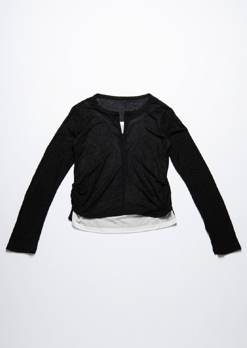 ハーフジップシアートップス