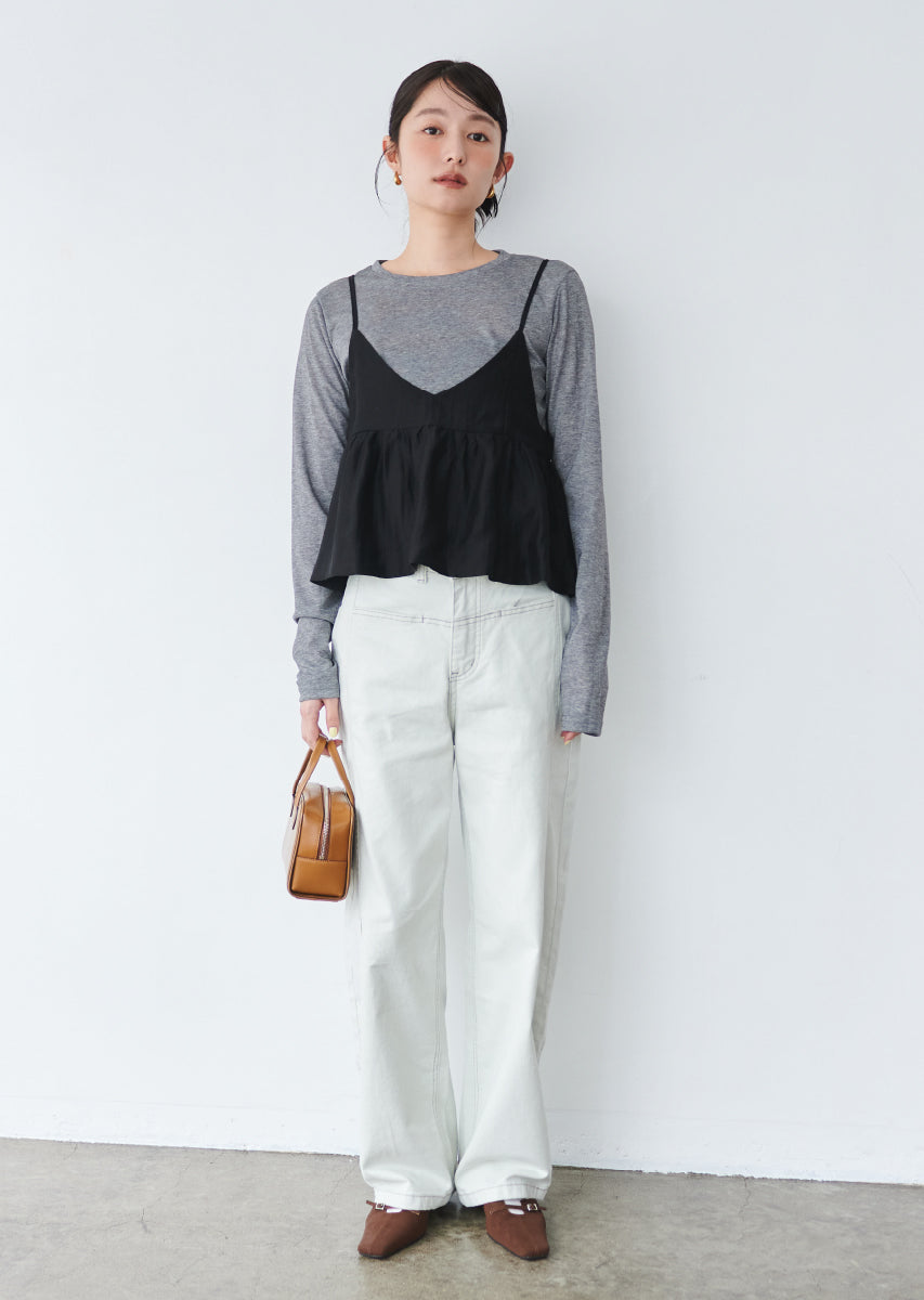 ビスチェ付きシアートップス