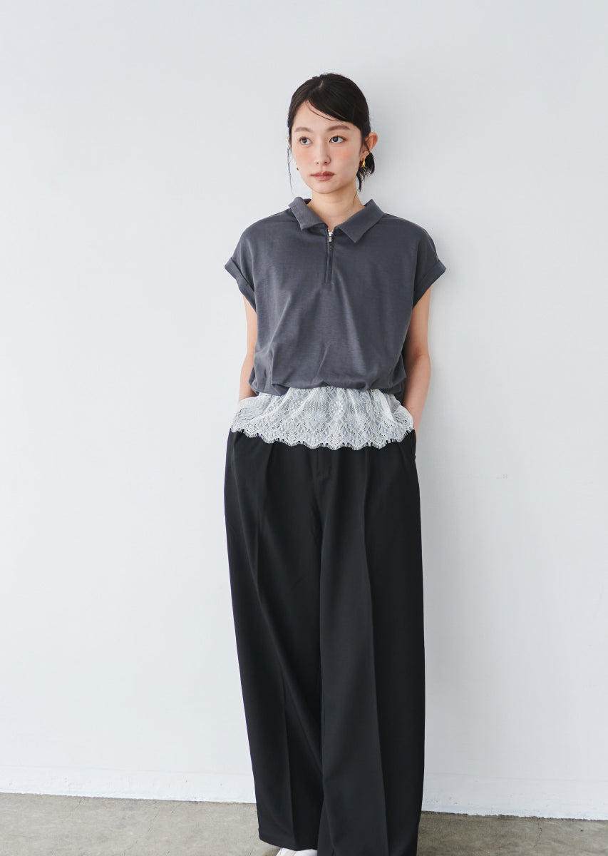 《追加》ハーフジップレースドッキングトップス