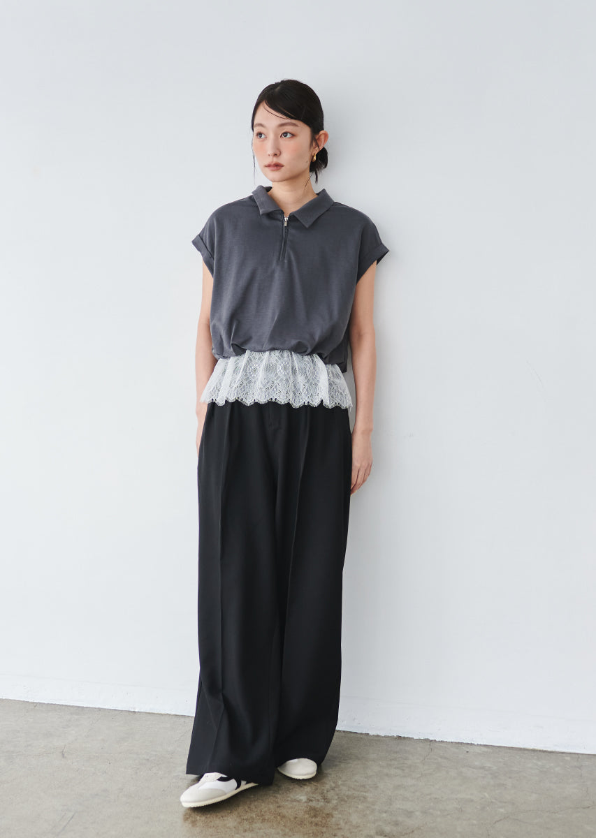 《追加》ハーフジップレースドッキングトップス