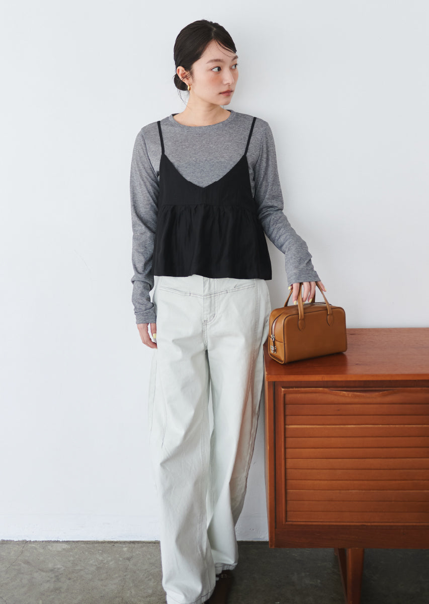 ビスチェ付きシアートップス