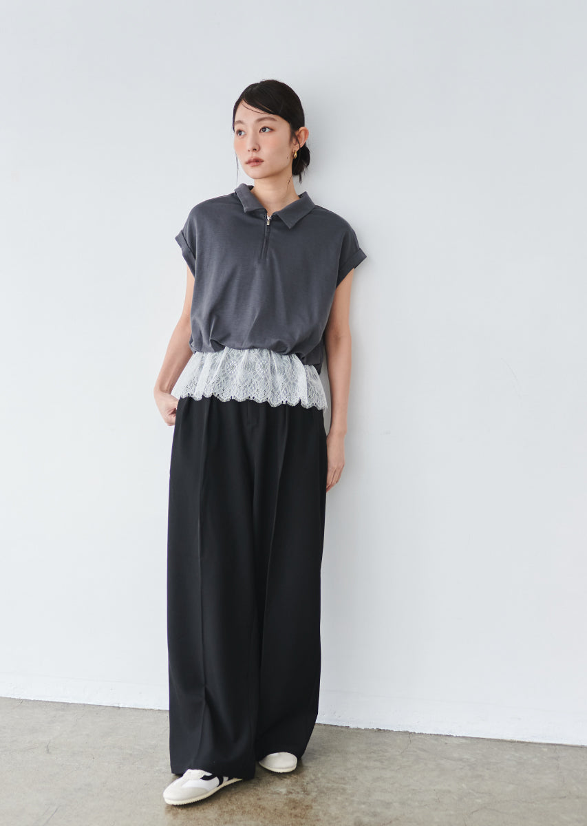 《追加》ハーフジップレースドッキングトップス