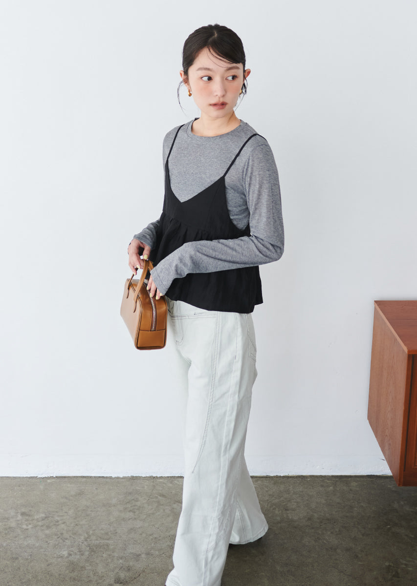 ビスチェ付きシアートップス