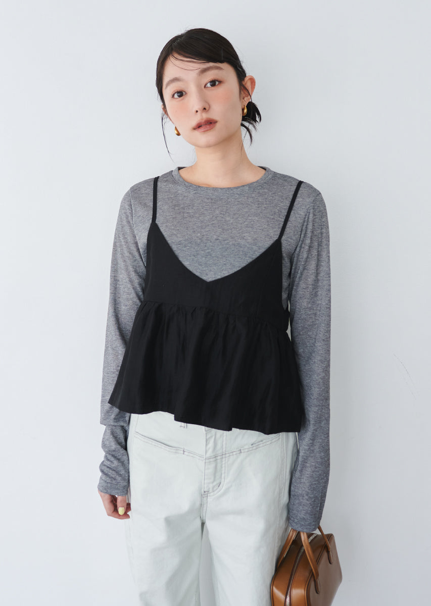 ビスチェ付きシアートップス