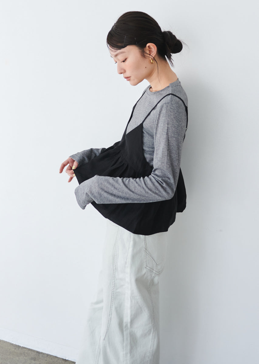 ビスチェ付きシアートップス