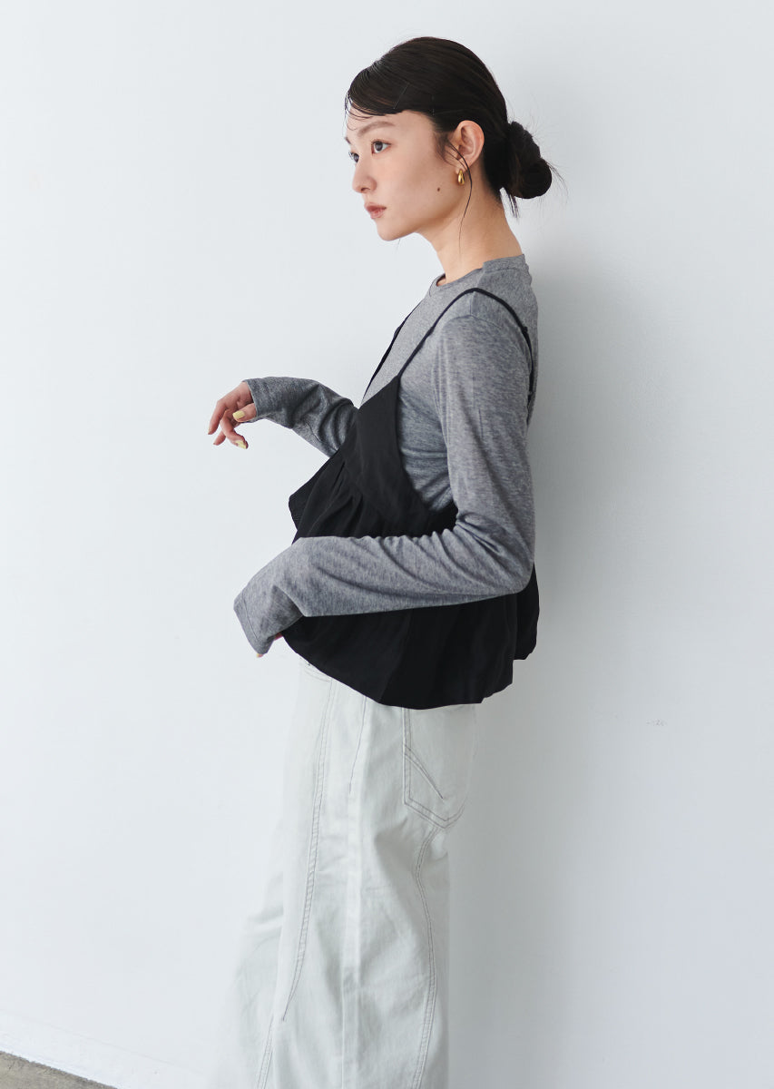 ビスチェ付きシアートップス