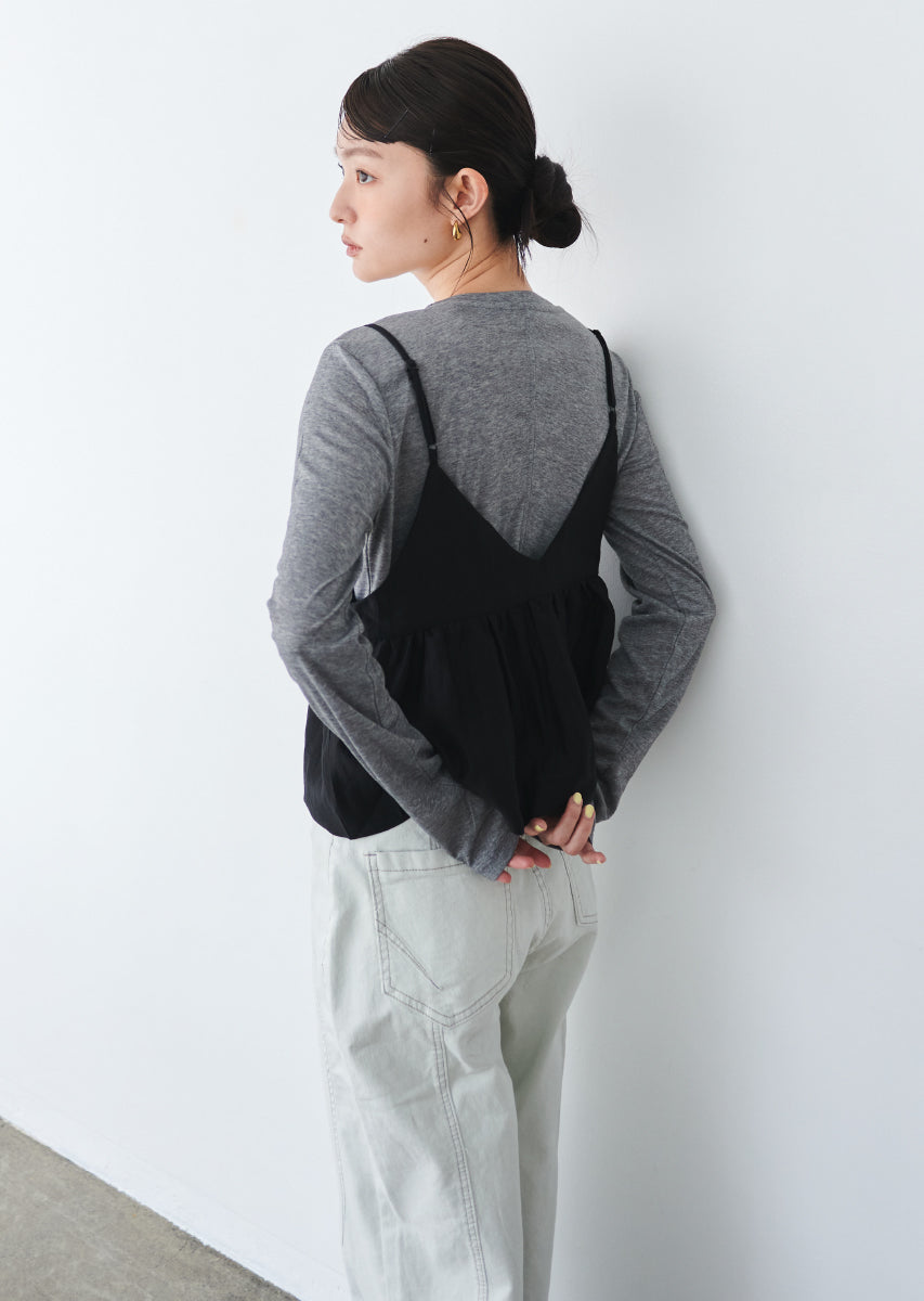 ビスチェ付きシアートップス