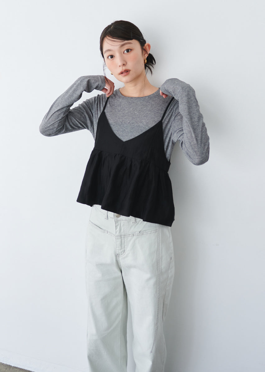 ビスチェ付きシアートップス