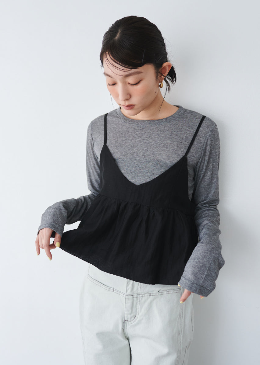 ビスチェ付きシアートップス