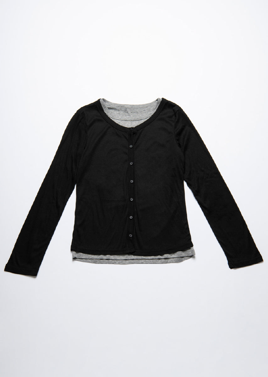 バイカラーソフトフィットカーディガン