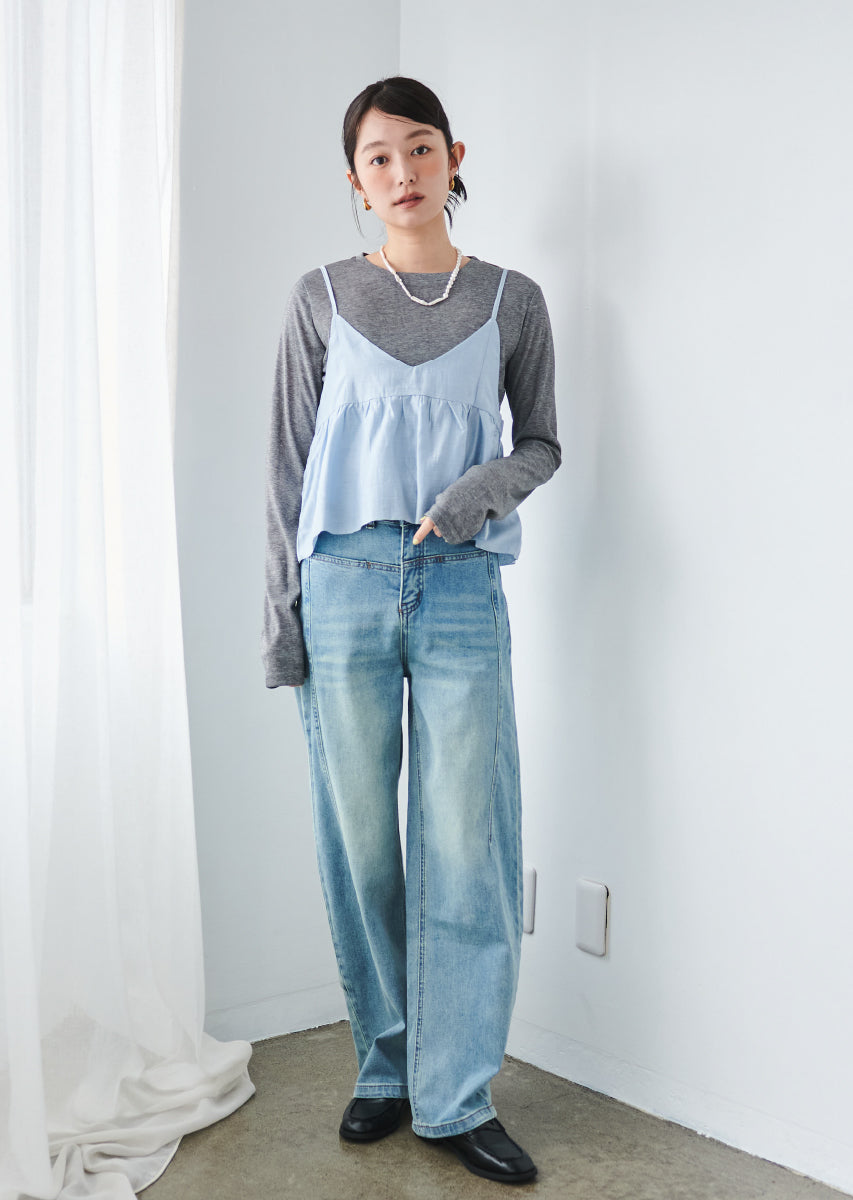 ビスチェ付きシアートップス