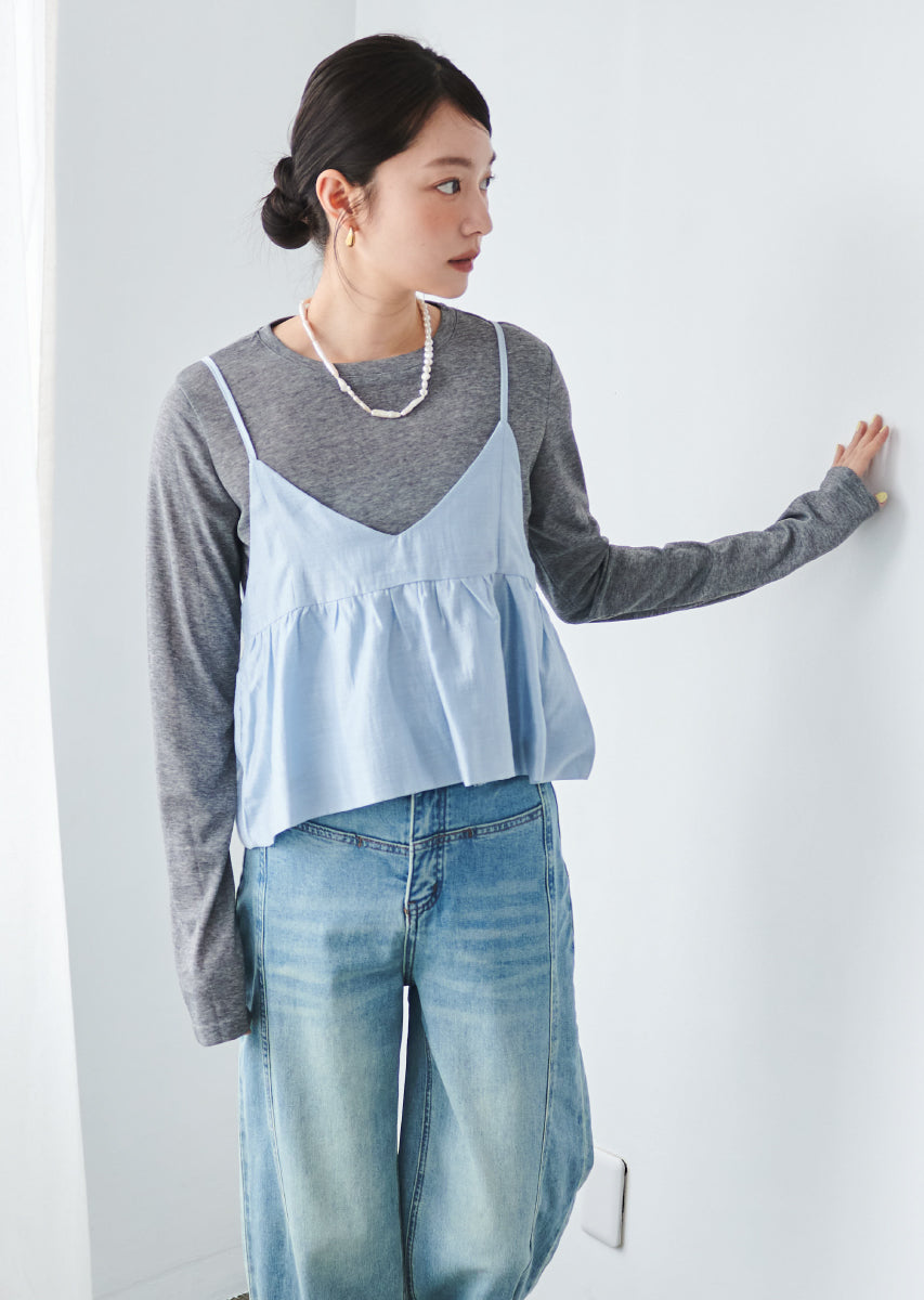 ビスチェ付きシアートップス