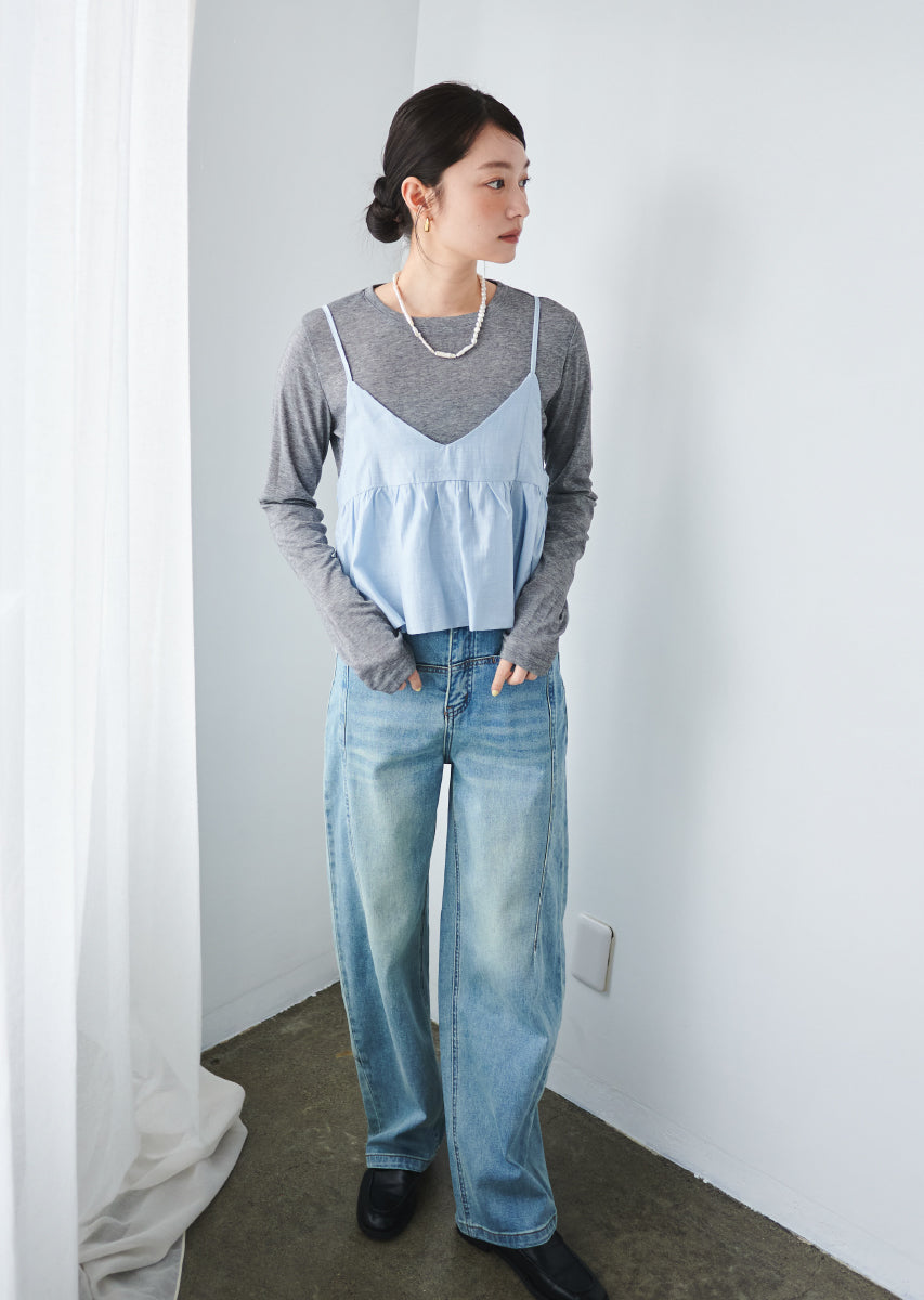 ビスチェ付きシアートップス