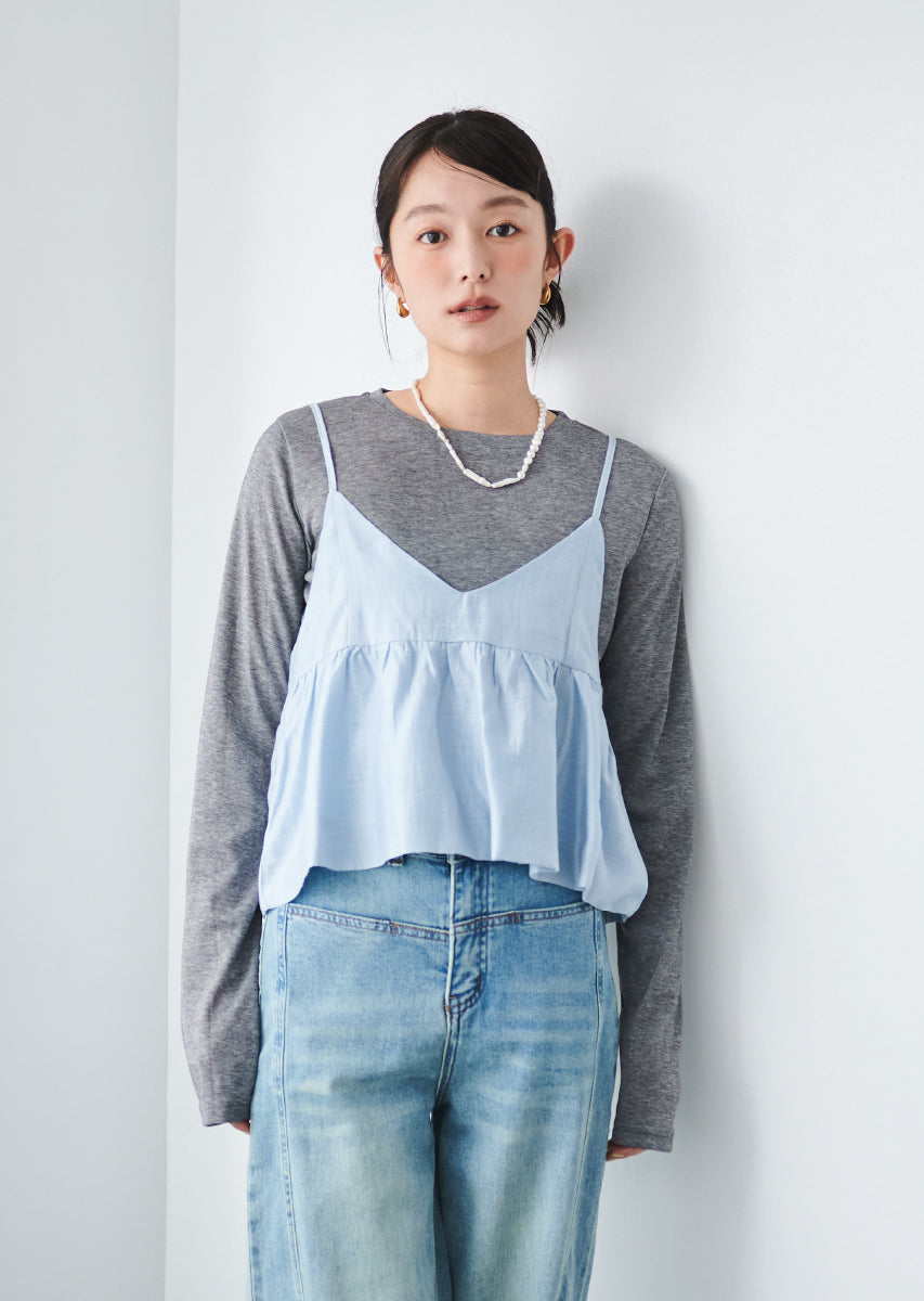 ビスチェ付きシアートップス