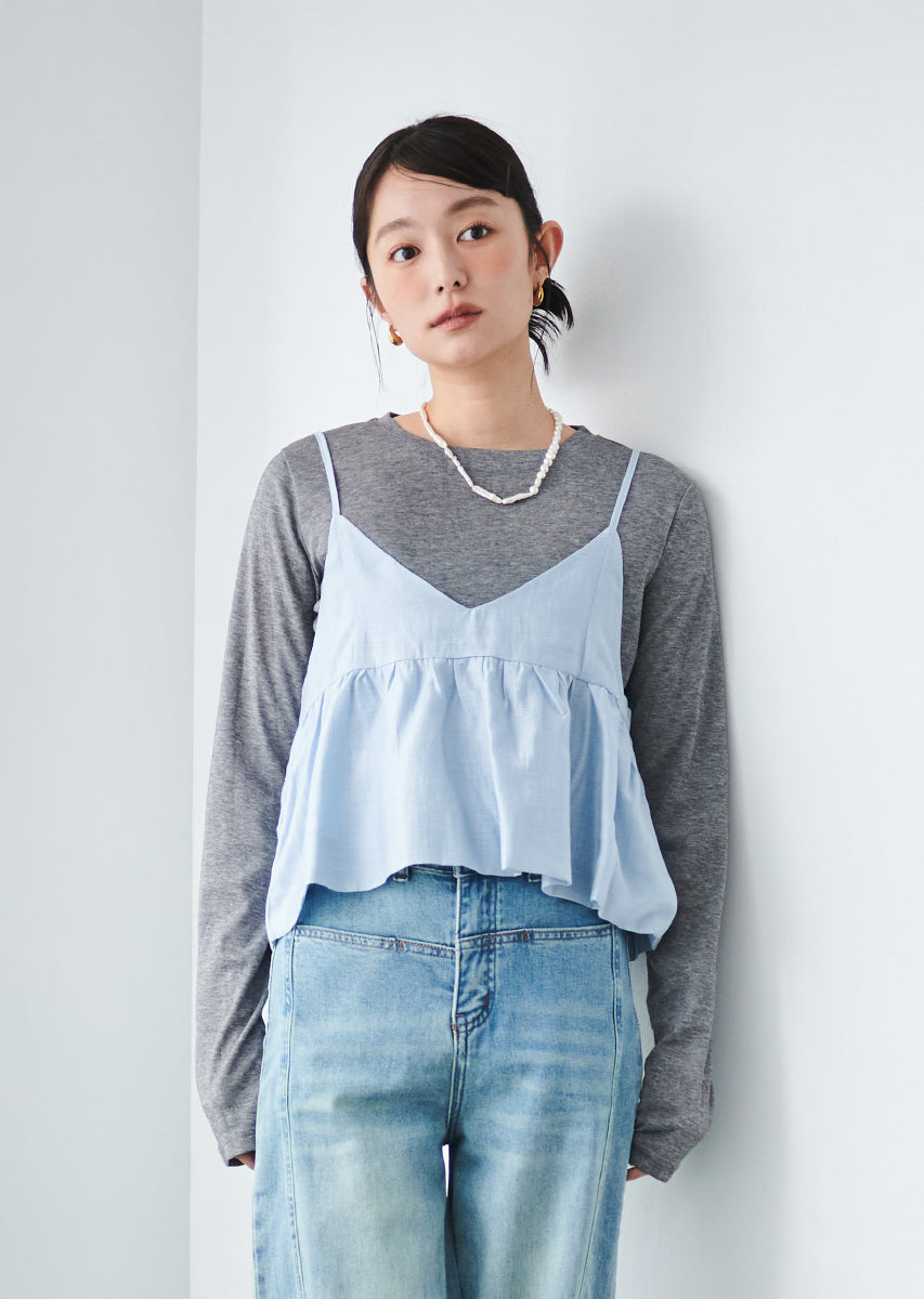 ビスチェ付きシアートップス