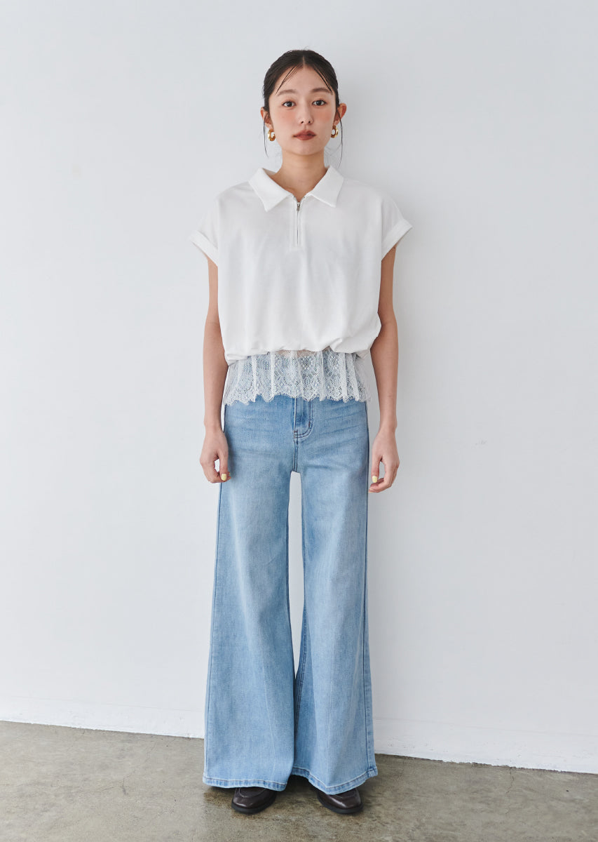 《追加》ハーフジップレースドッキングトップス