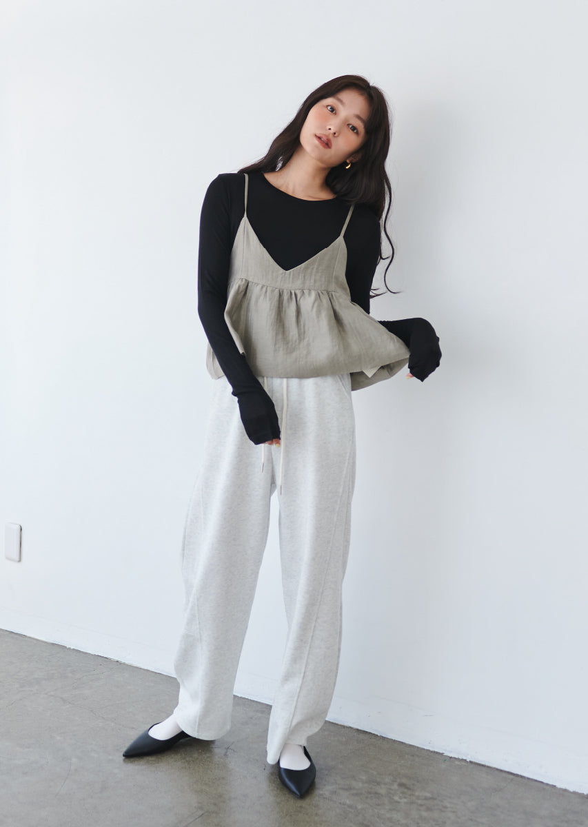 ビスチェ付きシアートップス