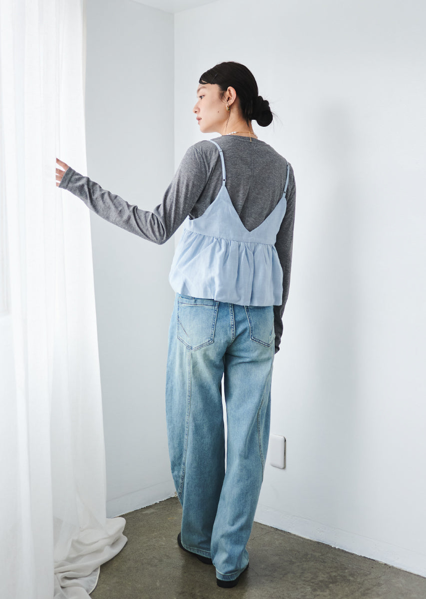 ビスチェ付きシアートップス