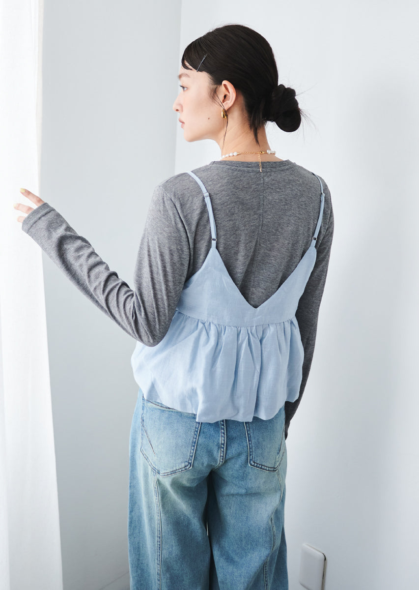 ビスチェ付きシアートップス